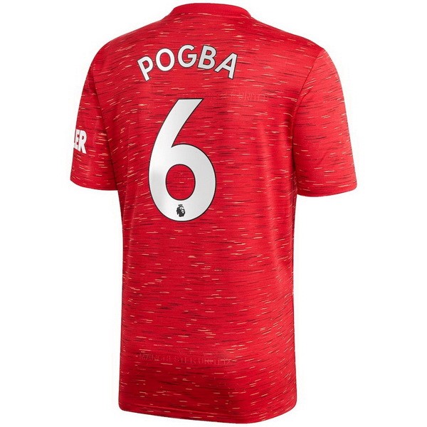 Camiseta Manchester United NO.6 Pogba 1ª 2020-2021 Rojo